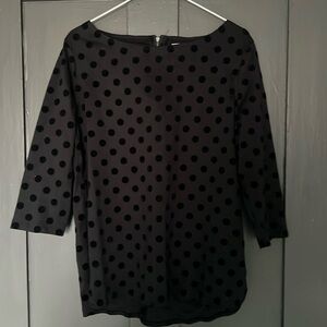 Sung black on black polka dot top